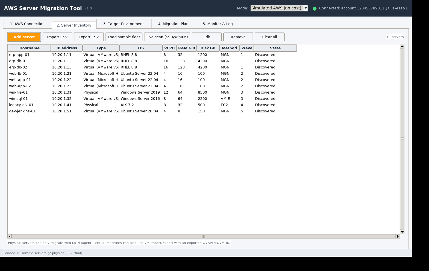 Server inventory